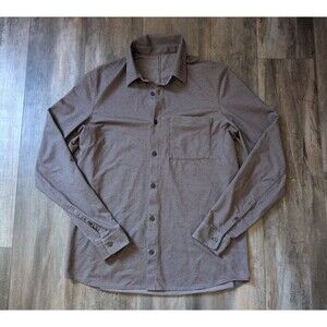 Lululemon Commission Shirt Men's Medium Burgundy Maroon Long Sleeve Heathered